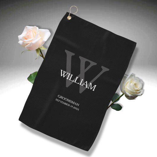 Hochzeitsgeschenk Trauzeuge Elegante Monogramm Coo Golfhandtuch