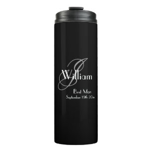 Hochzeitsgeschenk Trauzeuge Elegante Monogramm Coo Thermosbecher