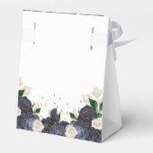 Hochzeitsgeschenk von Navy & White Floral Geschenkschachtel (Rückseite)