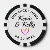 Hochzeitsgeschenk-Vorlage Name Unser Glückshand Sü Pokerchips (Vorderseite)