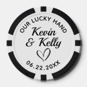 Hochzeitsgeschenk-Vorlage Name Unser Glückshand Sü Pokerchips (Vorderseite)