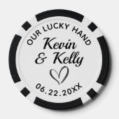 Hochzeitsgeschenk-Vorlage Name Unser Glückshand Sü Pokerchips (Rückseite)