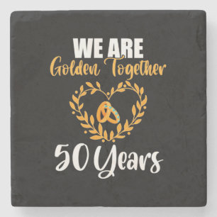 Hochzeitsgeschenk Wir sind alle 50 Jahre golden Steinuntersetzer