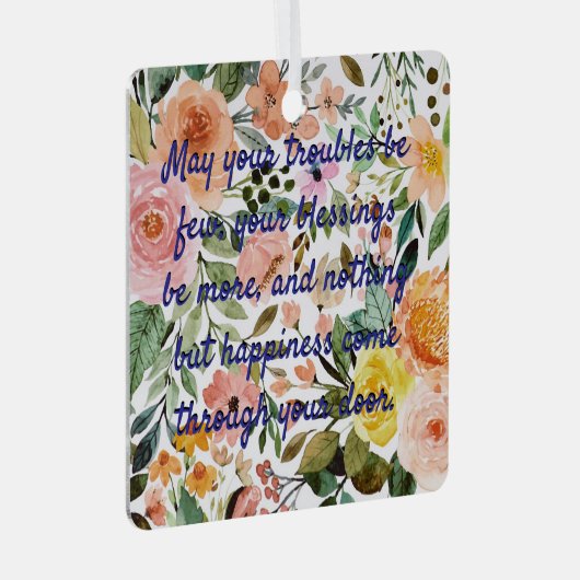 Hochzeitsgeschenk-Wünsche für die neuen Bedürfniss Ornament Aus Metall (Vorderseite Rechts)