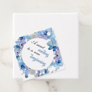 Hochzeitsgeschenkanhänger | Blaue Orchidee Geschenkanhänger