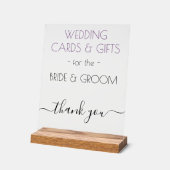 Hochzeitsgeschenke Dusty Violet Black Typografy Cl Acrylschild (Winkel)