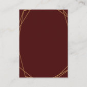 Hochzeitsgeschenke für Burgund und Blüten Begleitkarte (Rückseite)