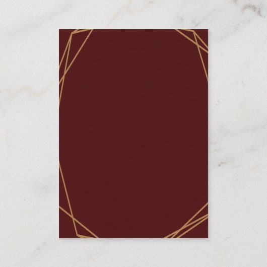 Hochzeitsgeschenke für Burgund und Blüten Begleitkarte (Rückseite)