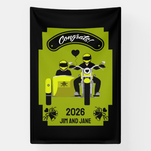 Hochzeitsgeschenke für Motorräder Banner (Vertikal)