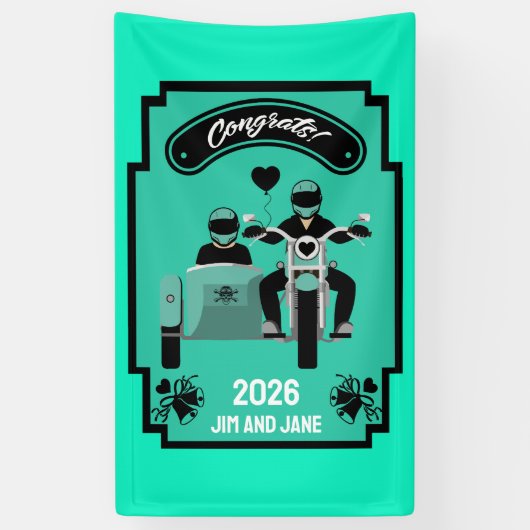 Hochzeitsgeschenke für Motorräder Banner (Vertikal)