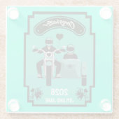 Hochzeitsgeschenke für Motorräder Glasuntersetzer (Rückseite)