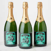 Hochzeitsgeschenke für Motorräder Schaumweinetikett (Flaschen)