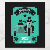 Hochzeitsgeschenke für Motorräder Weinetikett (Einzelnes Label)