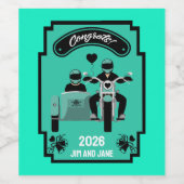 Hochzeitsgeschenke für Motorräder Weinetikett (Einzelnes Label)