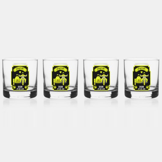 Hochzeitsgeschenke für Motorräder Whiskyglas (Vorderseite)