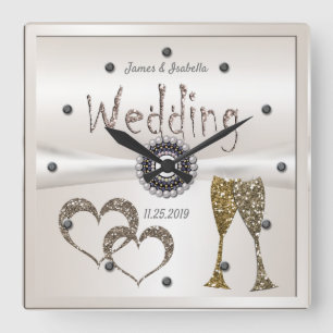 Hochzeitsgeschenke für Paare Congratulati Quadratische Wanduhr