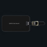 Hochzeitsgeschenke für Trauzeuge-Schwarzspurmarken Gepäckanhänger<br><div class="desc">Hochzeitsgeschenke für Trauzeuge - personalisierte schwarze Gepäckanhänger mit anpassbarem Text</div>