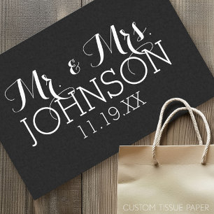 Hochzeitsgeschenke in schwarz für Mr. & Mrs. in Un Seidenpapier