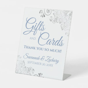Hochzeitsgeschenke & Karten Silver Frills & Dusty Sockelschild