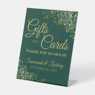 Hochzeitsgeschenke & Karten Vielen Dank Emerald &  Sockelschild