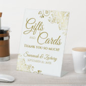 Hochzeitsgeschenke & Karten Vielen Dank Gold & Whi Sockelschild (In SItu)