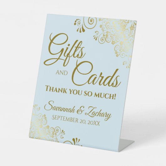 Hochzeitsgeschenke & Karten Vielen Dank Powder Blu Sockelschild (Vorderseite)