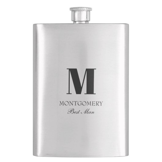 Hochzeitsgeschenke Monogram Trauzeuge  Flachmann (Vorderseite)