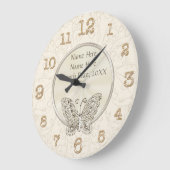 Hochzeitsgeschenke PERSONALISIERT Große Wanduhr (Winkel)