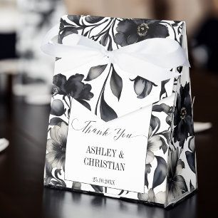 Hochzeitsgeschenke schwarz-weiß floral geschenkschachtel