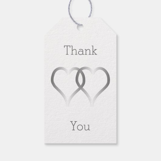 Hochzeitsgeschenke Tags Silberherzen Geschenkanhänger (Rückseite)