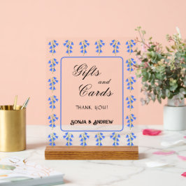 Hochzeitsgeschenke und -karten mit Blauglocken Acrylschild