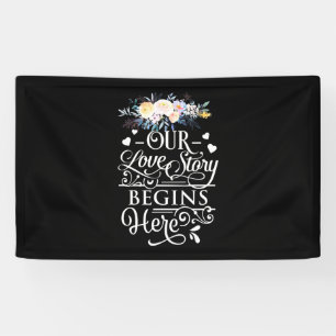 Hochzeitsgeschenke Unsere Liebesgeschichte begin Banner