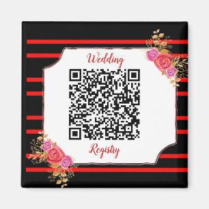 Hochzeitsgeschenkeliste Benutzerdefinierter QR-Cod Magnet