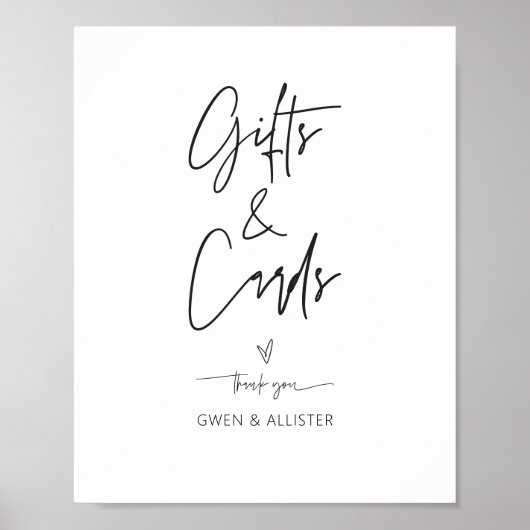 Hochzeitsgeschenkkarte Unterschreiben Tisch Empfan Poster (Vorne)