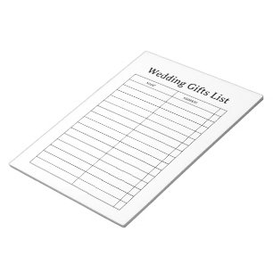 Hochzeitsgeschenkliste Notizblock