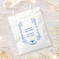 Hochzeitsgeschenktasche Blau Saphir Glocken Scroll