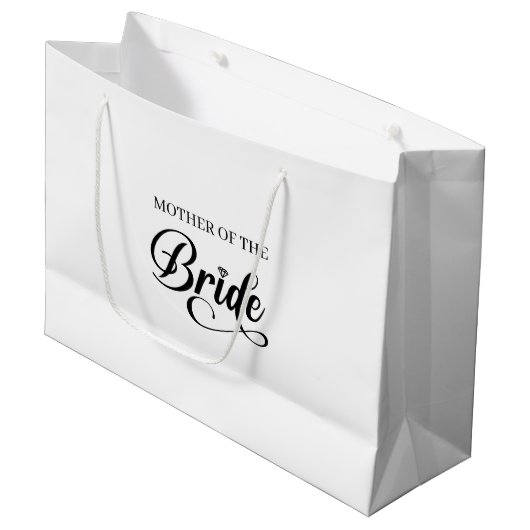 Hochzeitsgeschenktasche für die Mutter der Braut Große Geschenktüte (Vorderseite Schrägansicht)