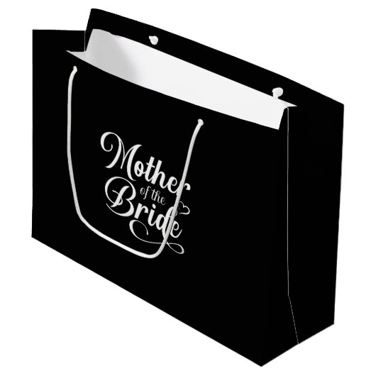 Hochzeitsgeschenktasche für die Mutter der Braut Große Geschenktüte (Vorderseite Schrägansicht)