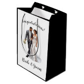 Hochzeitsgeschenktasche Mittlere Geschenktüte (Rückseite Schrägansicht)