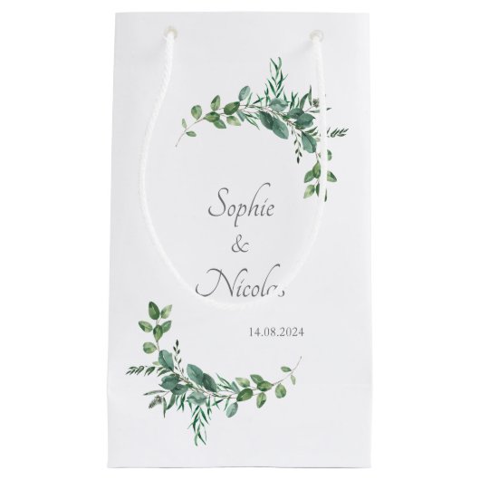 Hochzeitsgeschenktüte Eucalyptus Kleine Geschenktüte (Vorderseite)