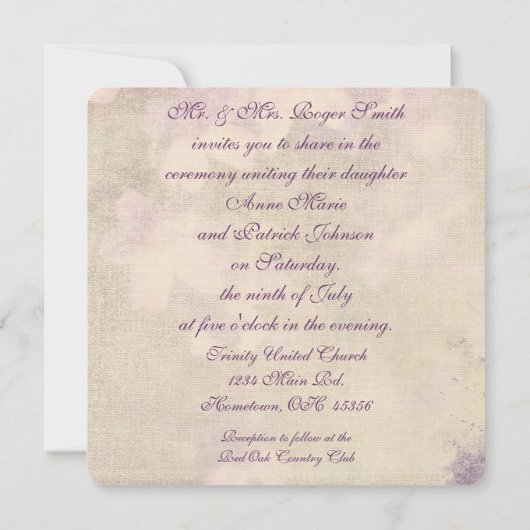 Hochzeitsgeschichten Einladung (Rückseite)