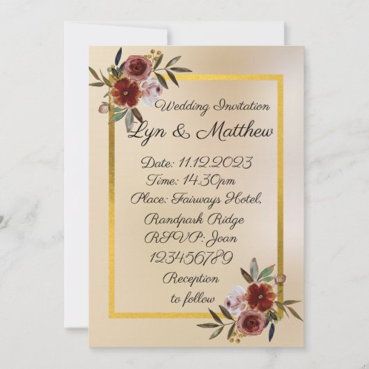 Hochzeitsgeschichten: Einladung zur Hochzeit (Vorderseite)