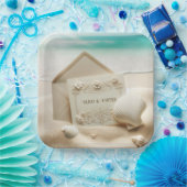 Hochzeitsgeschichten im Strand von Ocean Sand Pappteller (Party)