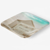 Hochzeitsgeschichten im Strand von Ocean Sand Pappteller (Gewinkelt)