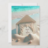 Hochzeitsgeschichten in Strandsand Einladung (Vorderseite)