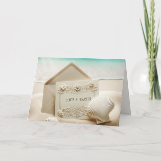 Hochzeitsgeschichten in Strandsand Karte (Vorderseite)
