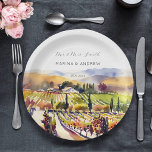 Hochzeitsgeschirr im Napa Valley Pappteller<br><div class="desc">Weinberg Napa Valley Hochzeitsgeschirr personalisiertes Papier Teller</div>