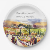 Hochzeitsgeschirr im Napa Valley Pappteller (Vorderseite)