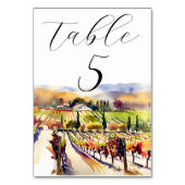 Hochzeitsgeschirr im Napa Valley Tischnummer (Rückseite)