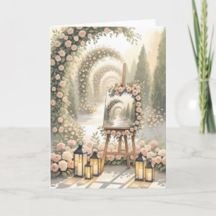 Hochzeitsgeschoss mit elegantem Blume Karte